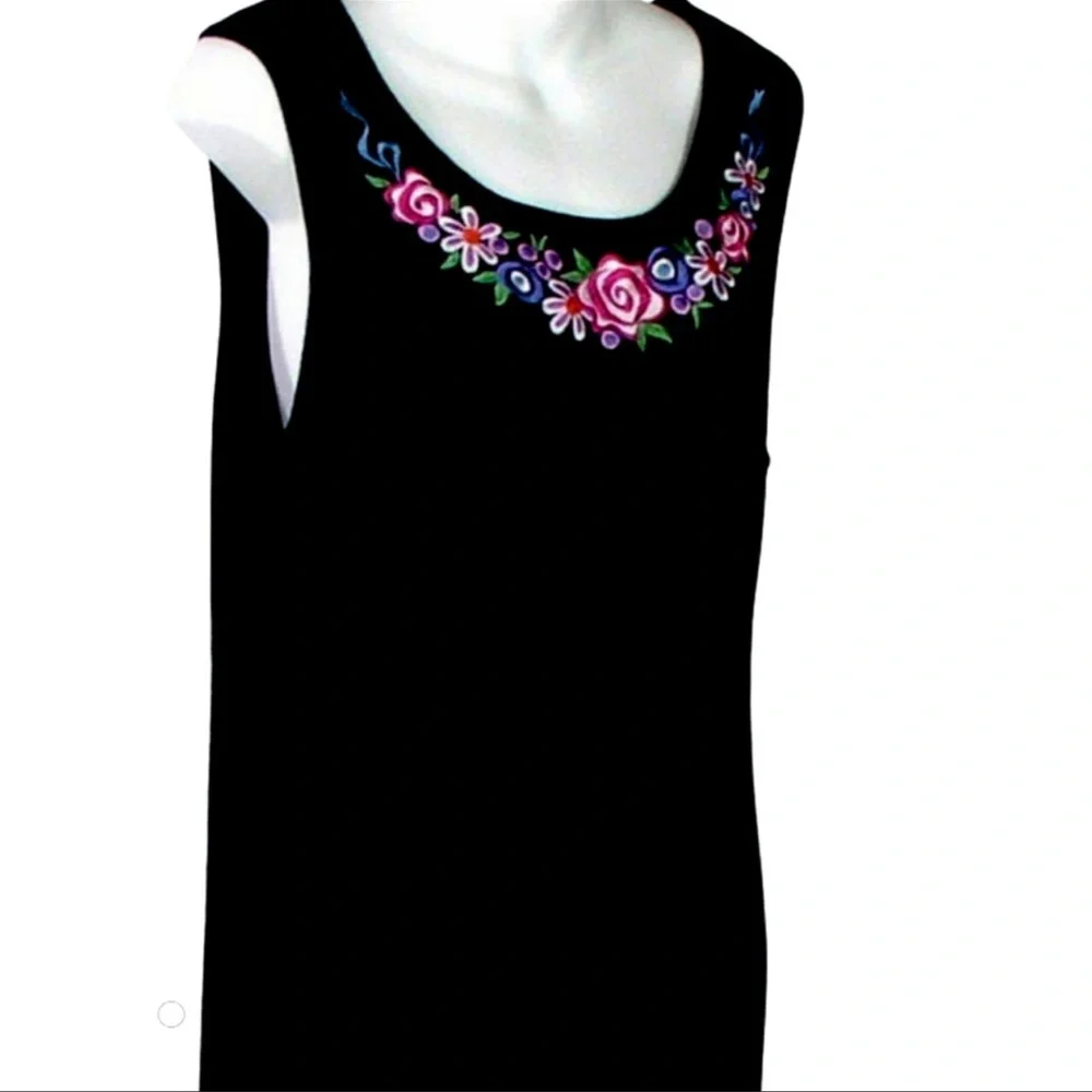 Stunning VTG dress Bob Mackie vintage y2k 80s maxi embroider floral barbiecore - Picture 6 of 12